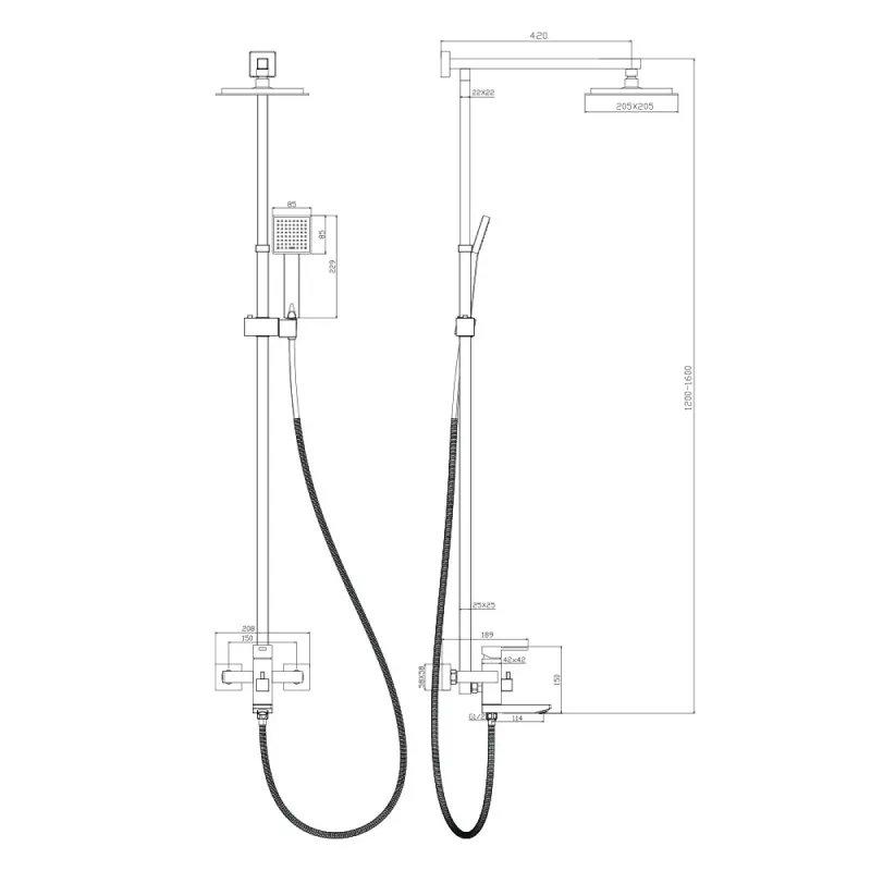 Душевая система WesnaArt KRISTAL KRI22-314, хром
