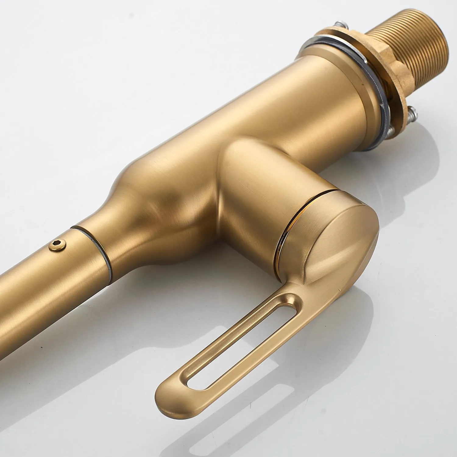 Смеситель для кухни с гибким изливом Raffine F303G-1, золотой сатин