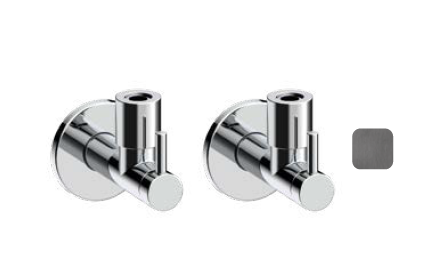 Запорный кран Almar под раковину с фильтром, 2шт, Gun Metal Brushed PVD (E135002 GM)