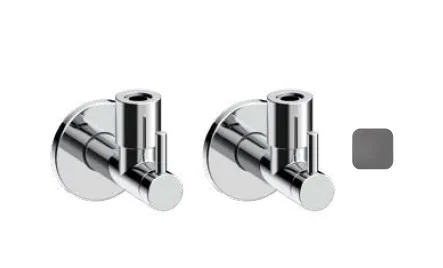 Запорный кран Almar под раковину с фильтром, 2шт, Gun Metal Brushed PVD (E135002 GM)