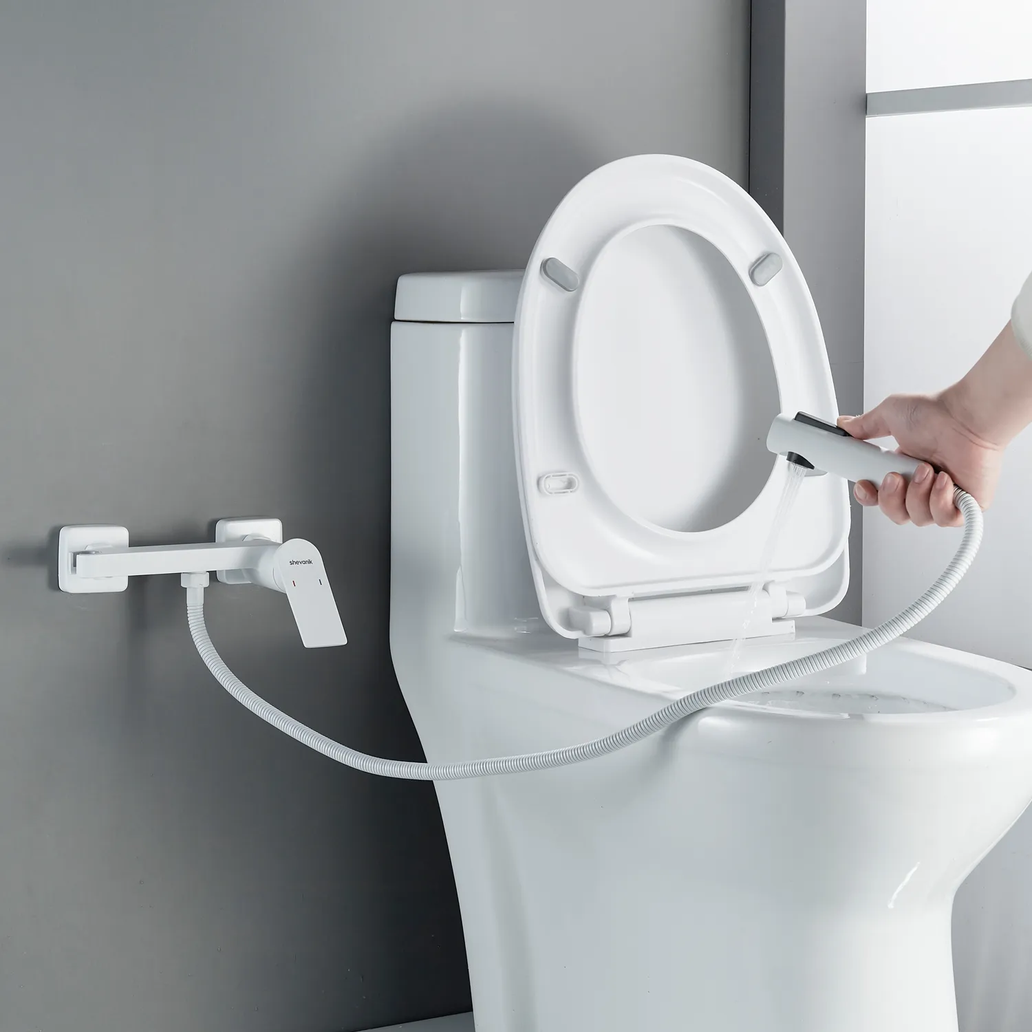 Гигиенический душ со смесителем Shevanik S4105C-1, белый