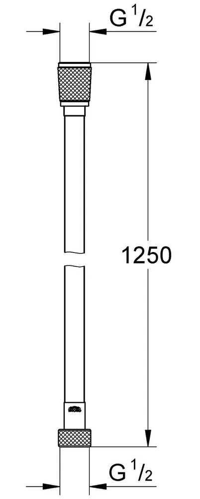 28362KF1 Silverflex Душевой шланг пластик, 1250 мм, макс. давление до 5 бар, фантомный чёрный