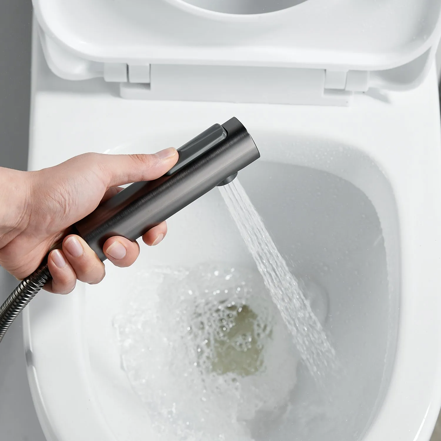 Гигиенический душ со смесителем Raffine F0599T-1, оружейная сталь