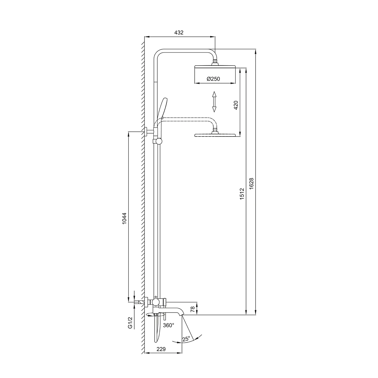 Душевая система GAPPO G2406-6, черный