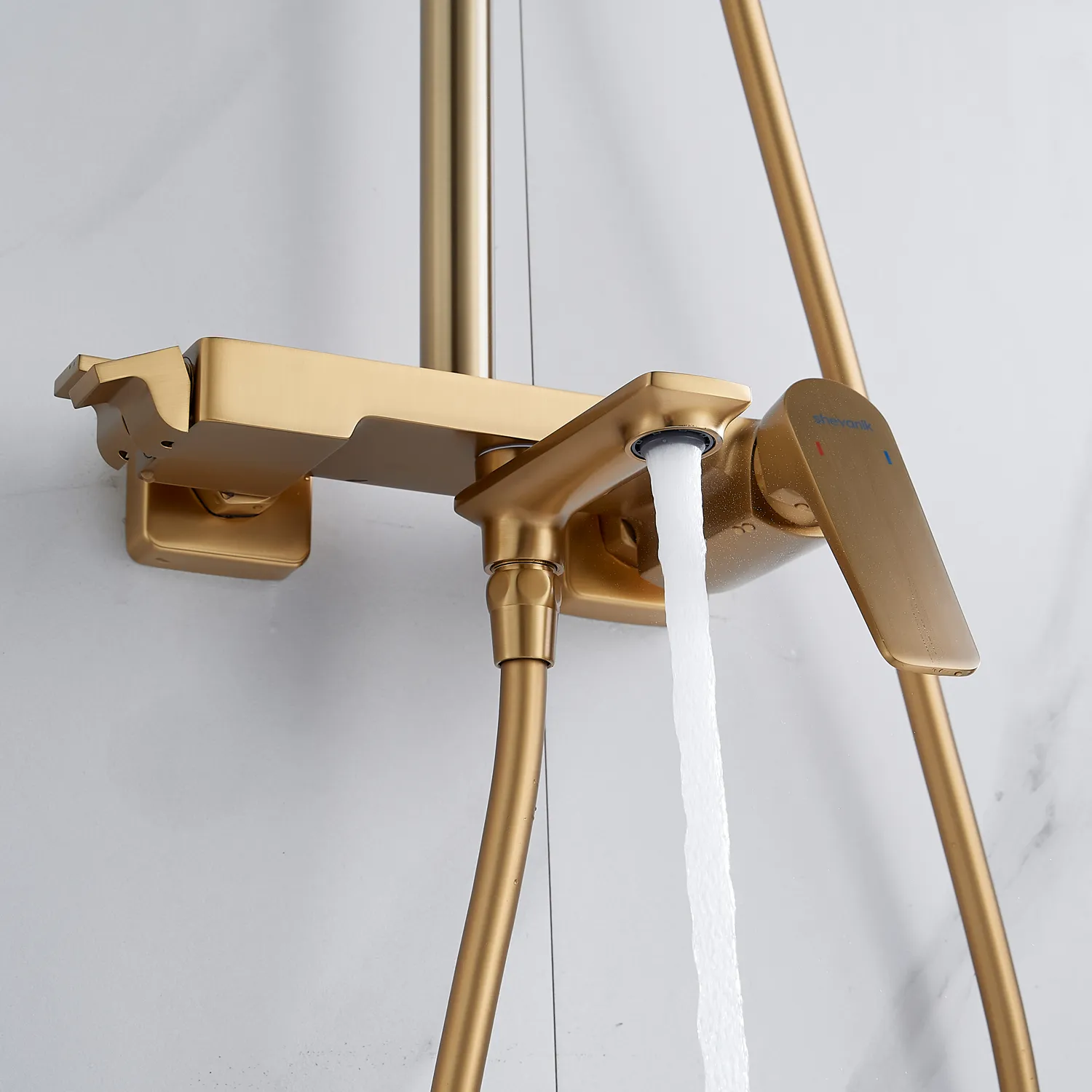 Душевая система Shevanik S4226G, золотой сатин