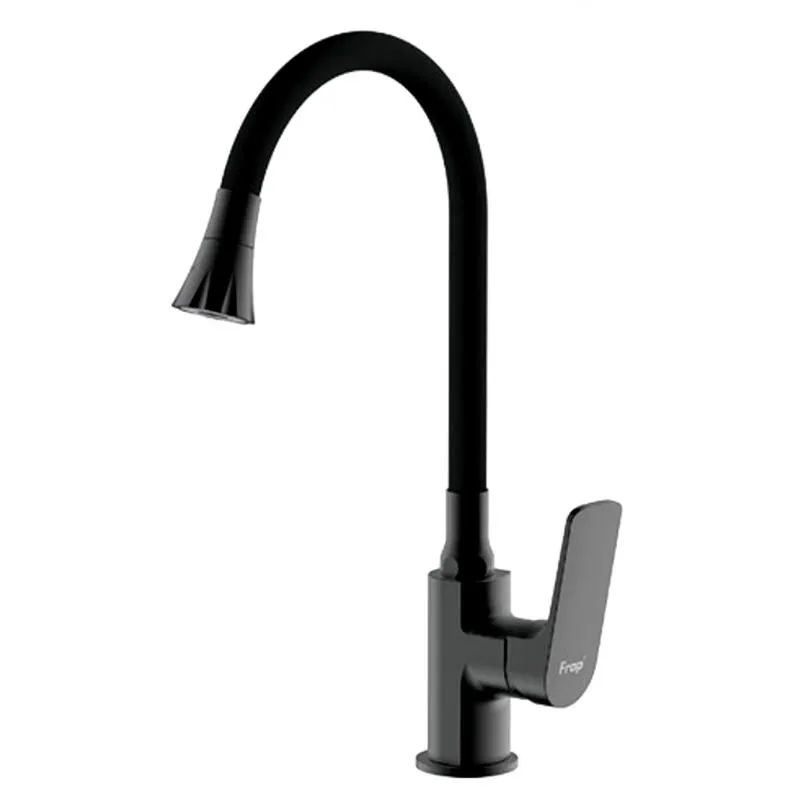 Смеситель для кухни с гибким изливом и режимом душ FRAP F4486-6, черный