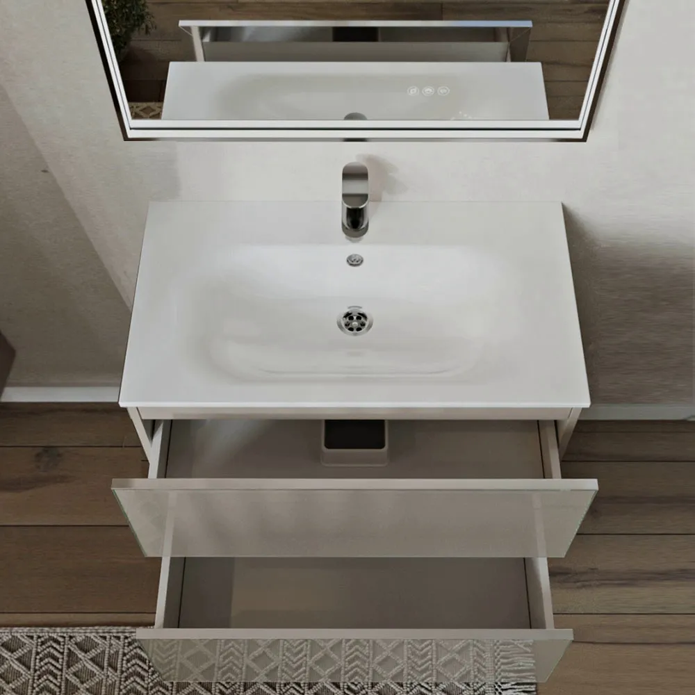 Тумба с раковиной подвесная (80см) Terminus Vega VEG10802200501OSL, капучино