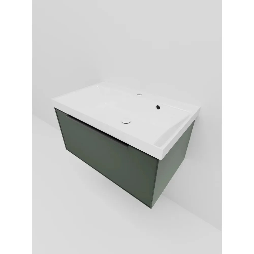 Тумба под раковину подвесная La Fenice SIMPLA FNC-01-SIM-G-80, серо-зелёная