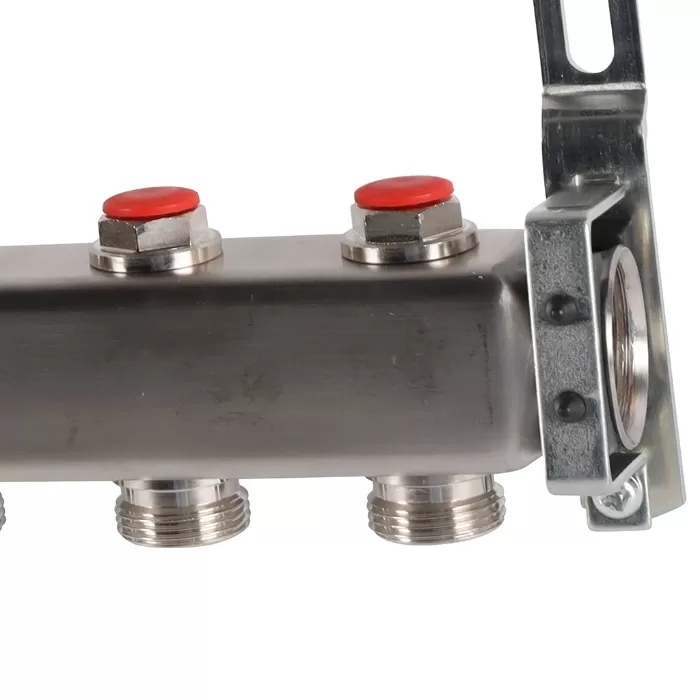 Коллектор Rommer 1"x3/4" на 12 контуров с запорными клапанами (нерж. сталь) (RMS-3200-000012)