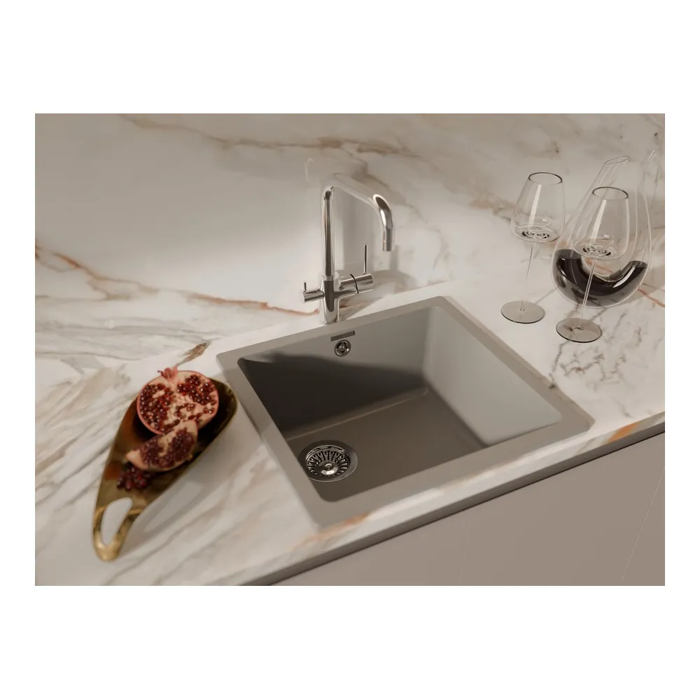 Кухонная мойка Rivelato BERKANA BK-45, серый металлик