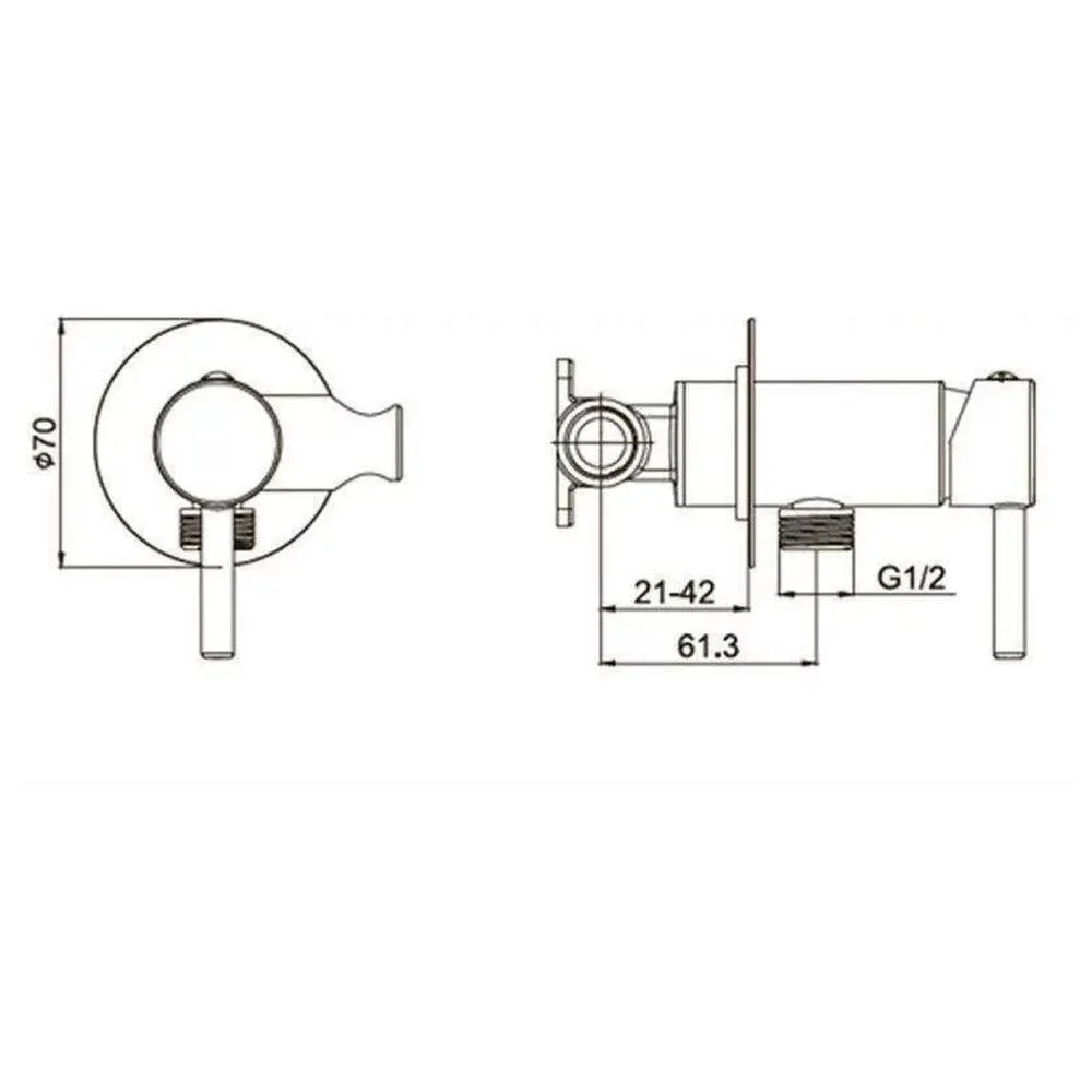 Гигиенический душ со смесителем встраиваемый Hansberge H3099BR, бронза