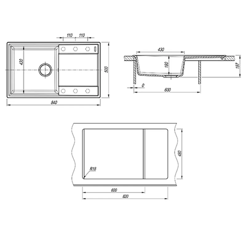 Кухонная мойка Florentina КОНСУЛ 23.020.D0840.202, шампань