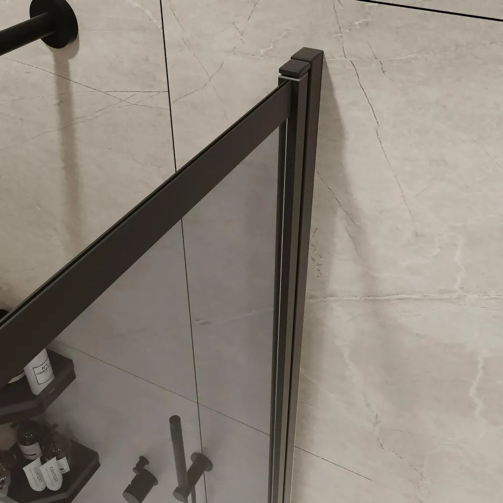 Шторка на ванну слайдер Terminus Ното 150х90 тонированная, черный