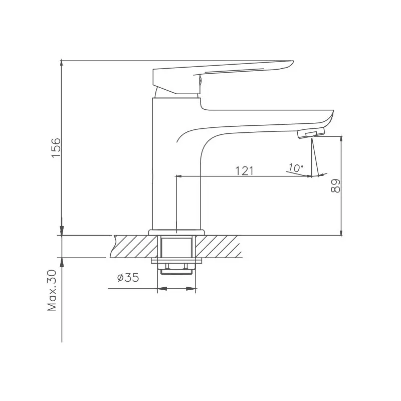 Смеситель для раковины Cron CN10521, хром
