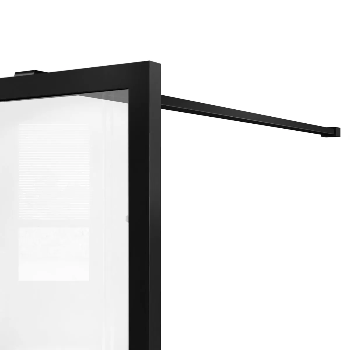 Душевая перегородка Vincea Walk-In (VSW-1HC120CFB) 1200х2000 мм, черный, стекло прозрачное/рифленое