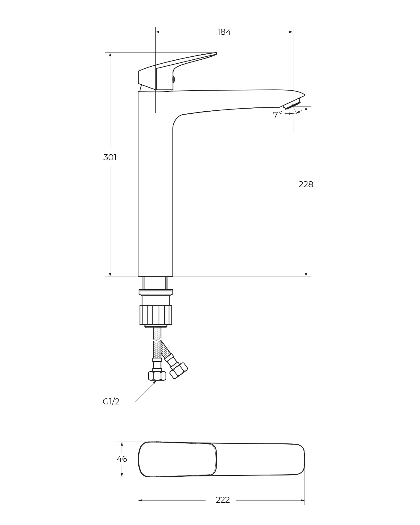 Смеситель для накладной раковины BelBagno Due, хром (DUE-LMC-CRM-W0)