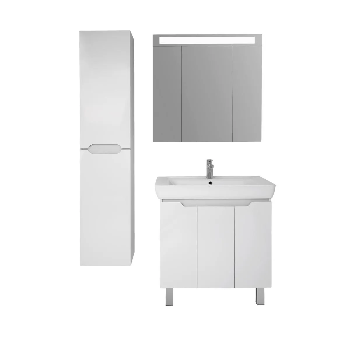 Тумба с раковиной подвесная Dreja Q Plus (D) 80 см, белый