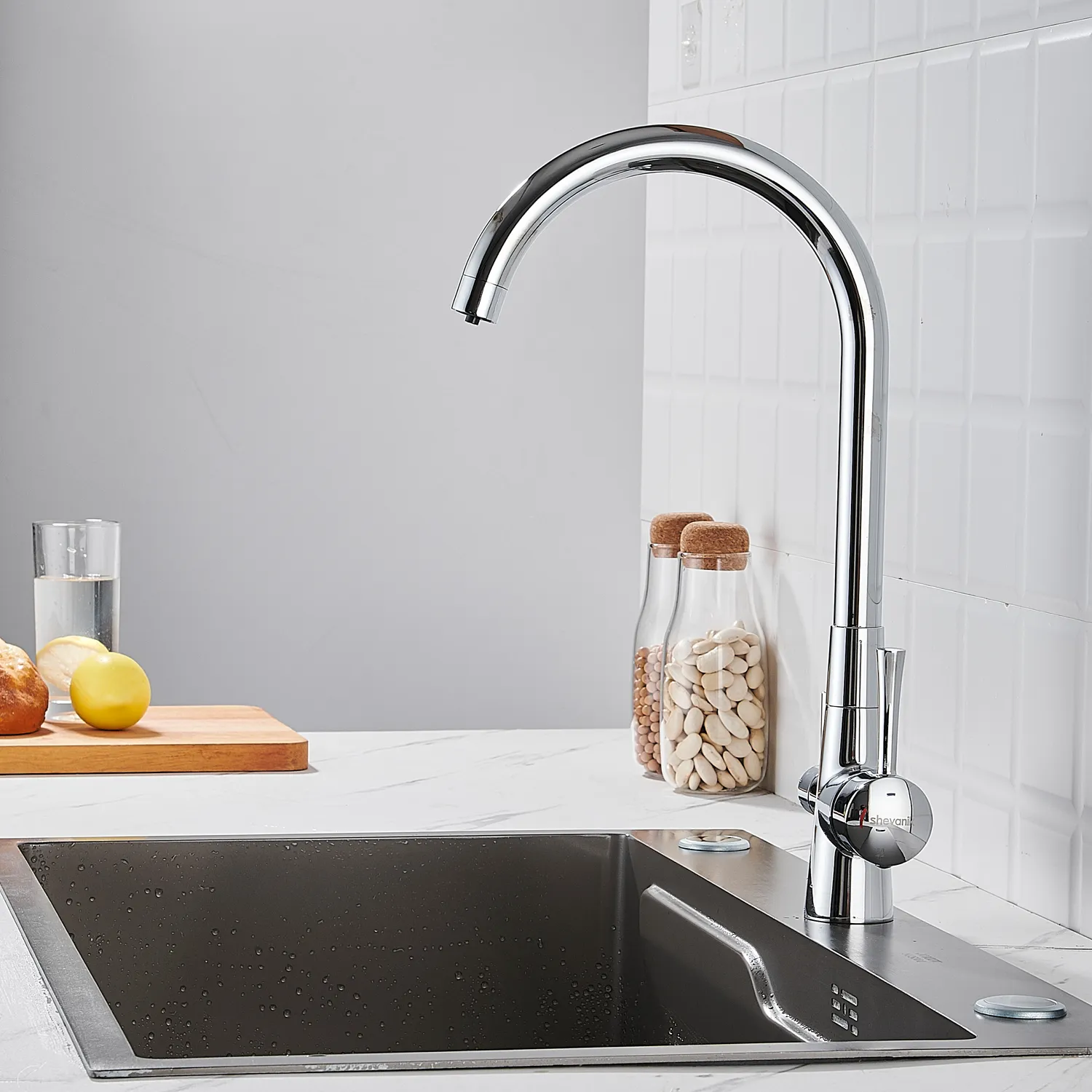 Смеситель для кухни с подключением фильтра Shevanik S428, хром