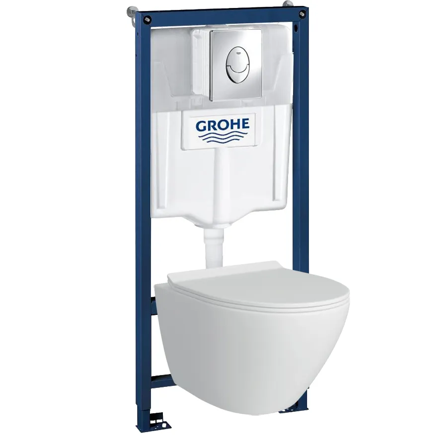 Комплект инсталляция и унитаз подвесной безободковый Grohe Rapid SL GH, белый (39189001)