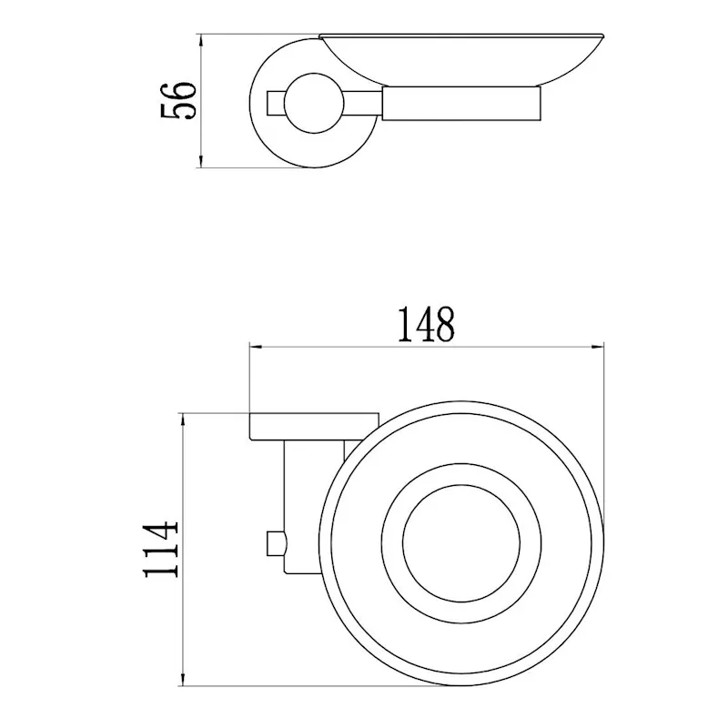Мыльница стеклянная с настенным держателем Savol S-005659Q