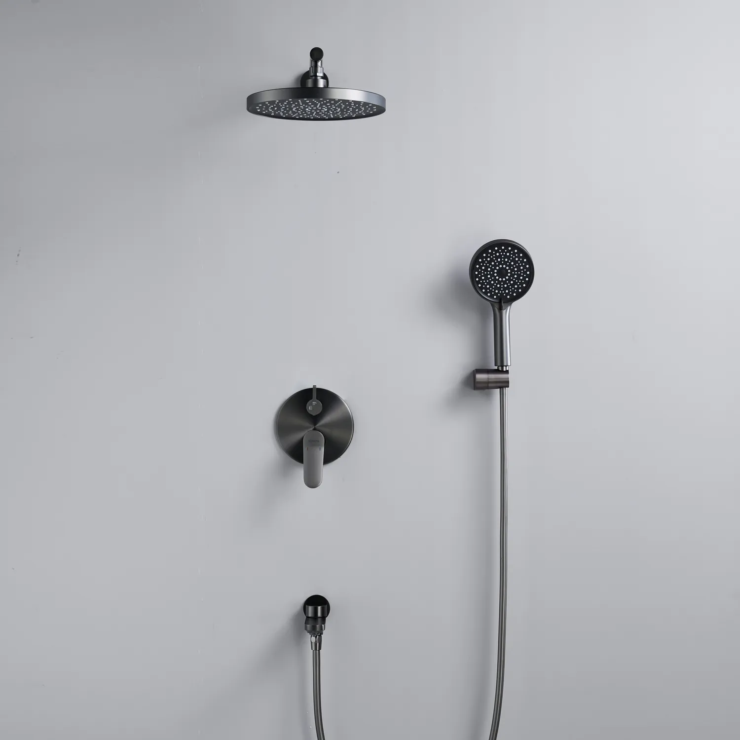 Душевая система встраиваемая Shevanik S4335T, оружейная сталь