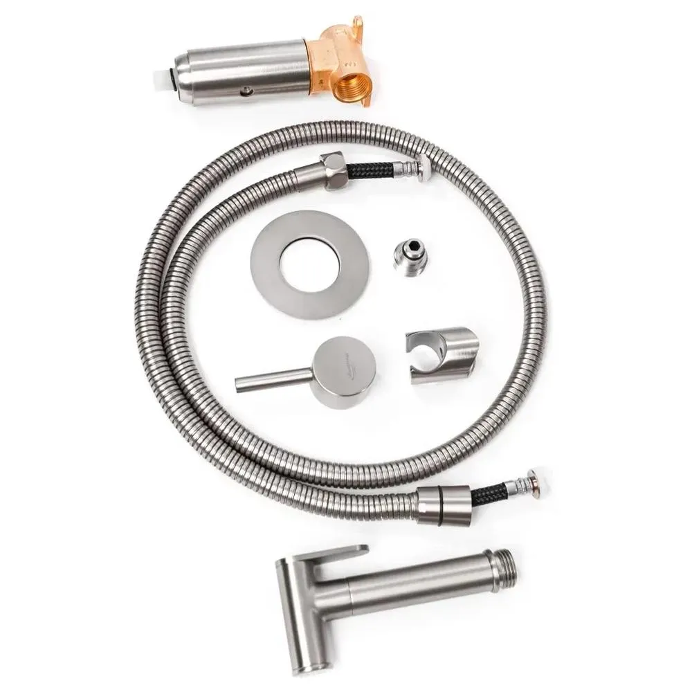 Гигиенический душ со смесителем встраиваемый Hansberge H3099NK, никель