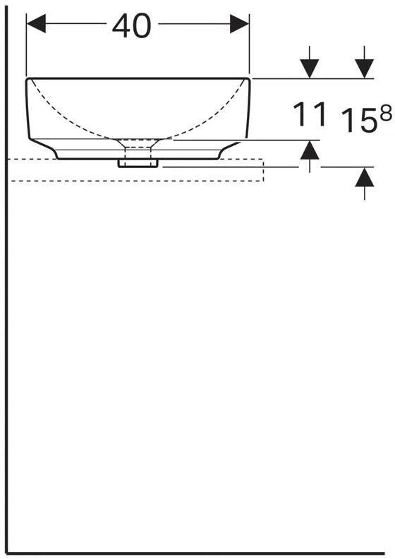 Раковина с установкой на столешницу Geberit VariForm эллиптической формы (55х40 см) (500.774.01.2)