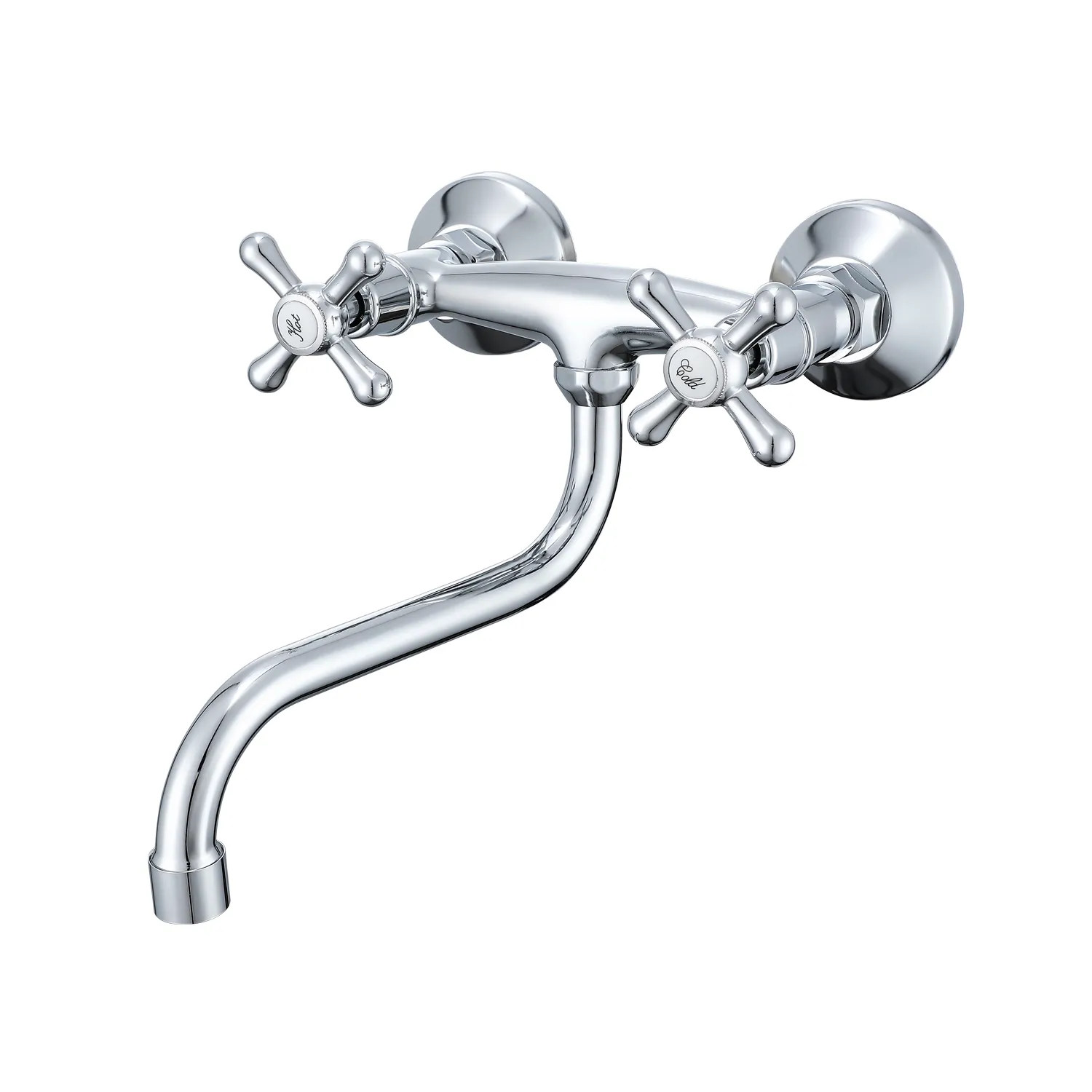 Смеситель Prohanss для кухни настенный поворотный излив 25см, хром (P10.46)