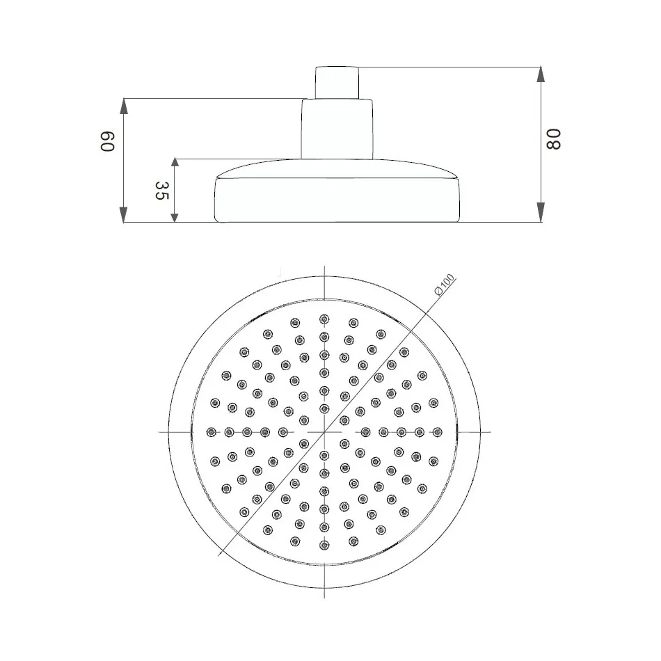 Верхний душ D-Lin D61055, хром