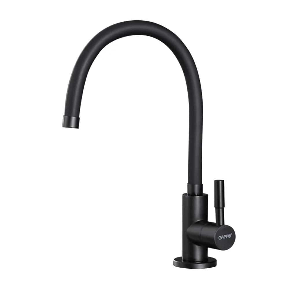 Смеситель для кухни с гибким изливом GAPPO G1052-96, черный