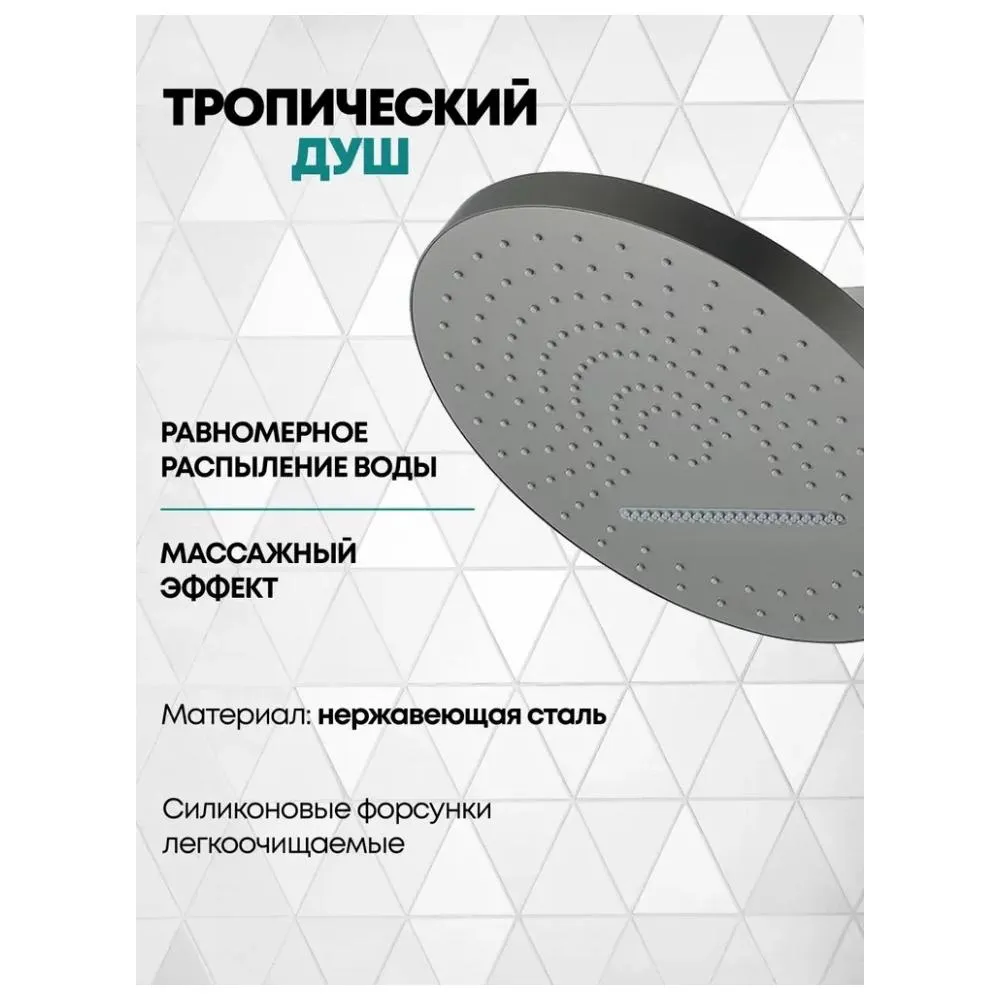 Душевая система встраиваемая (без излива) Grocenberg GB5020BG, графит