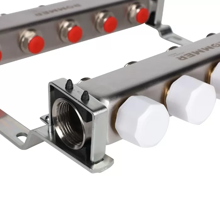 Коллектор Rommer 1"x3/4" на 5 контуров с запорными клапанами (нерж. сталь) (RMS-3200-000005)
