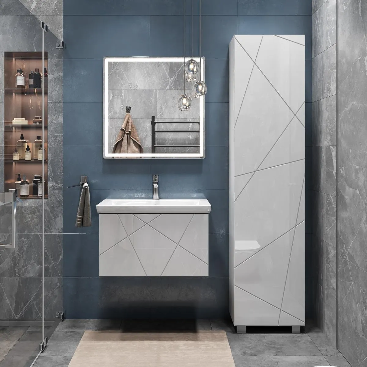 Тумба с раковиной подвесная VIGO Geometry 033, 60 см