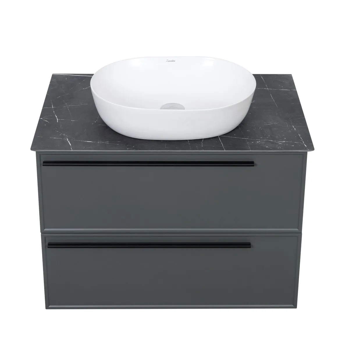 Тумба под раковину подвесная La Fenice Elba TWIN FNC-01-ELB-G-80-2, серо-зеленая