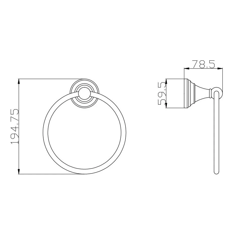Кольцо для полотенец Rav Slezak MORAVA MKA0104CMAT, черный