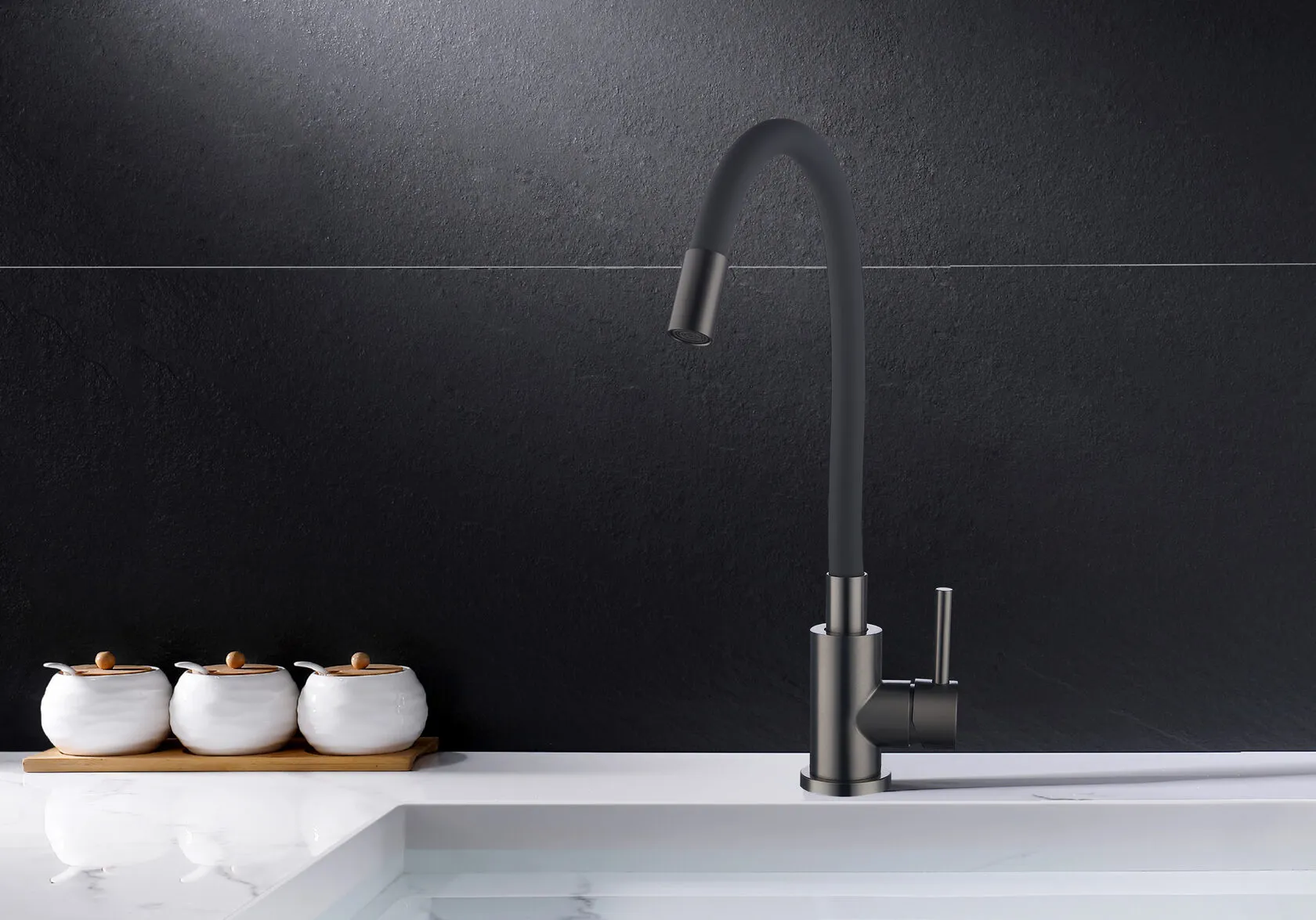 Смеситель для кухни FASHUN графит/серый (A54101N-17A)