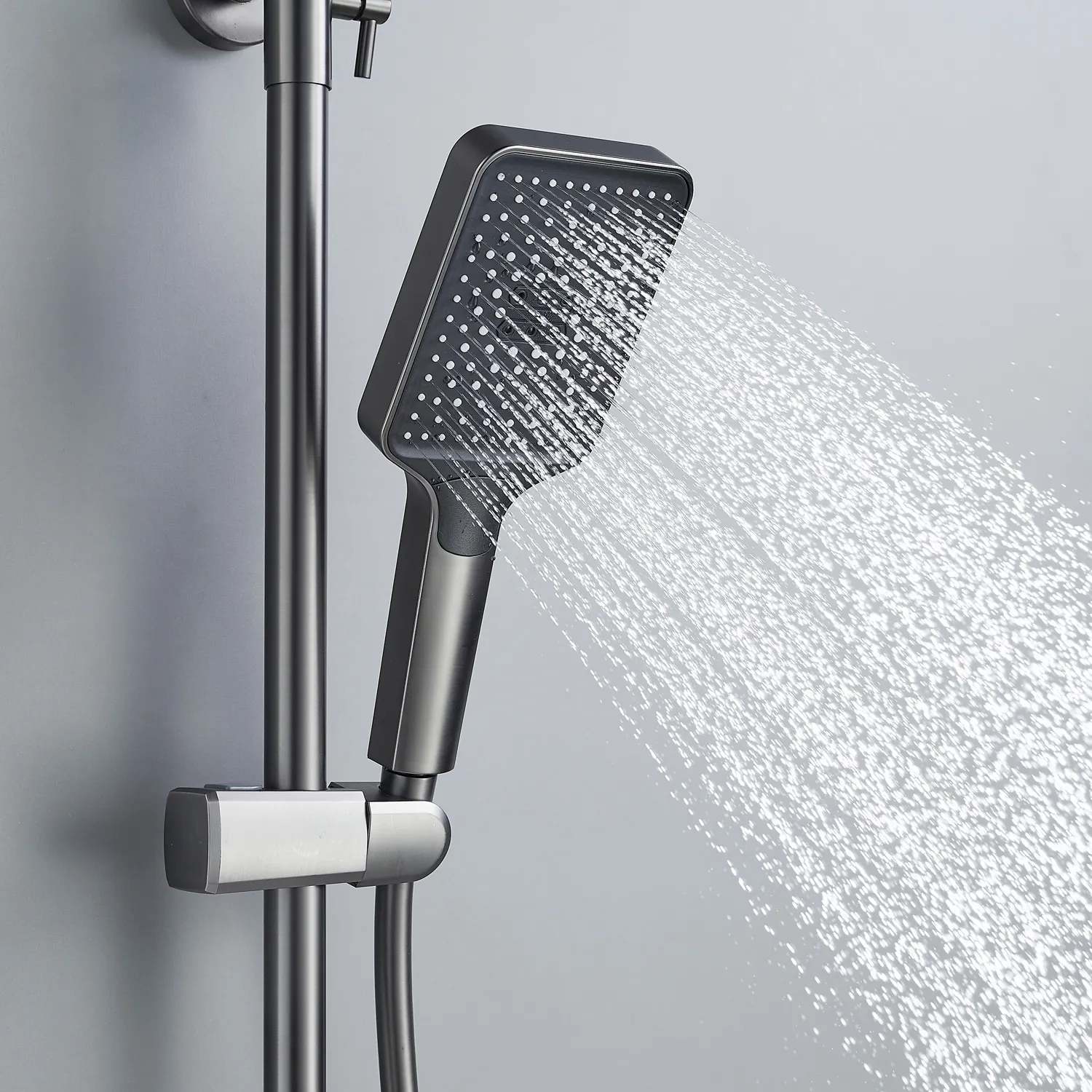 Душевая система Shevanik S4536T, оружейная сталь