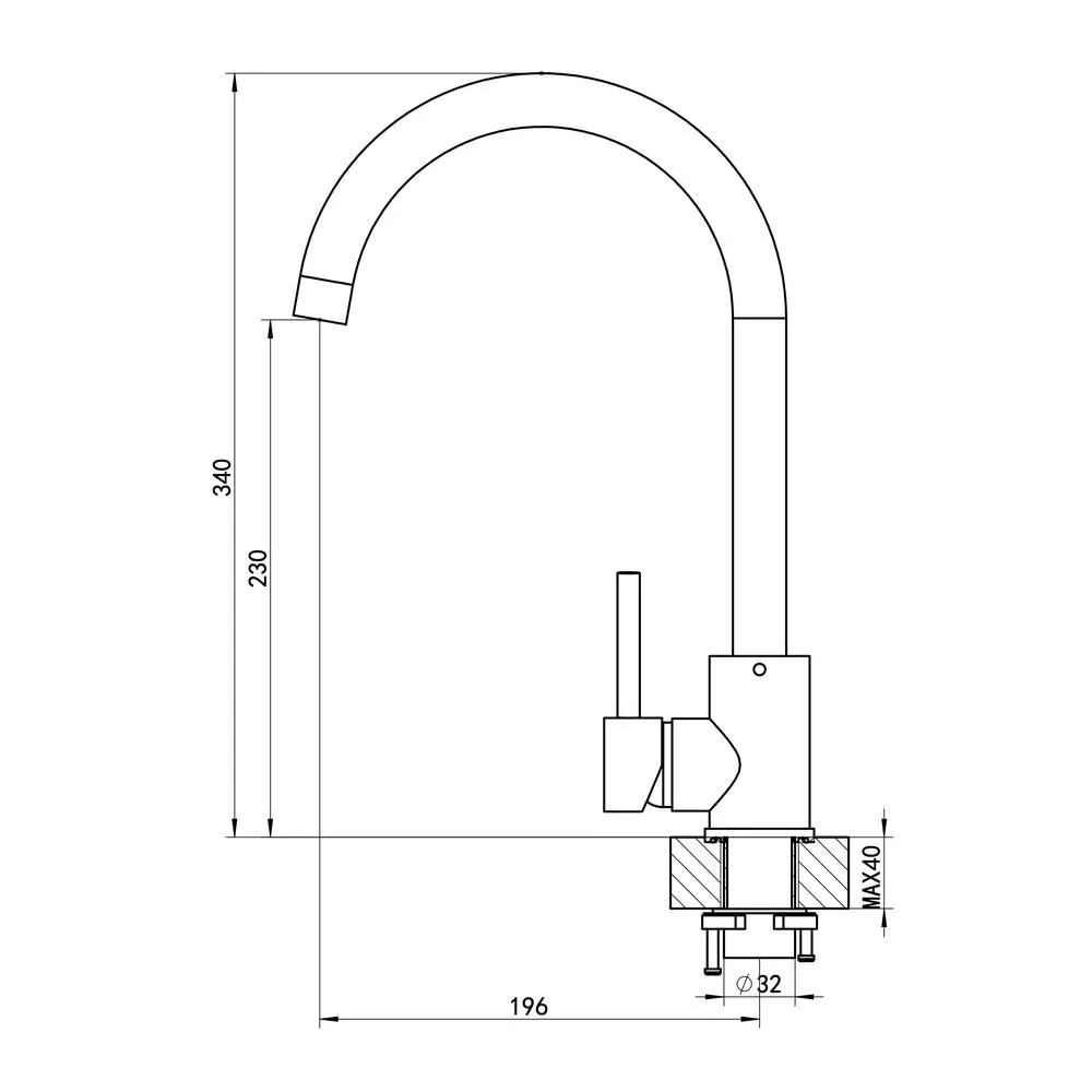 Смеситель для кухни Florentina ЮНА 313.39H.1123.104, бежевый