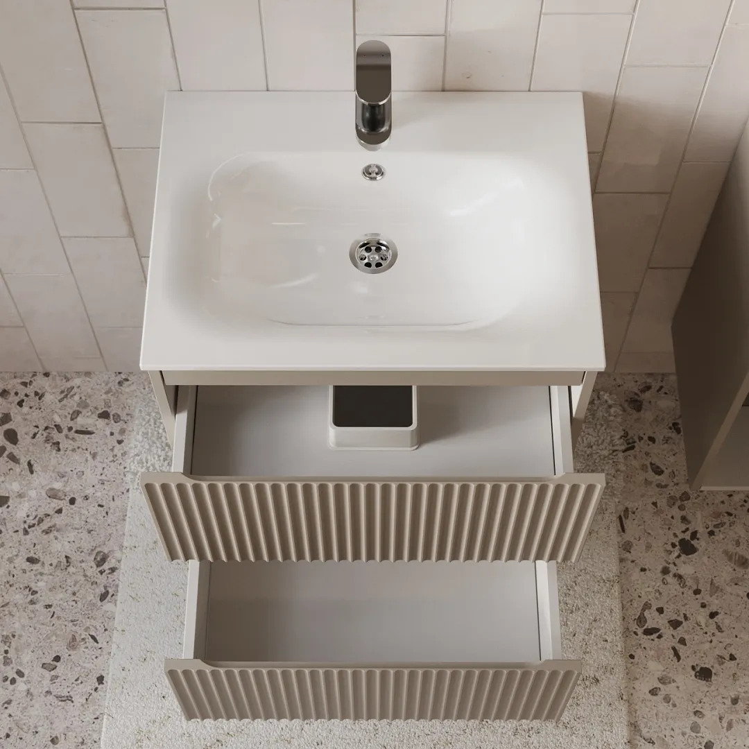 Тумба с раковиной подвесная (80см) Terminus Sicilia SIC10602200501O, капучино