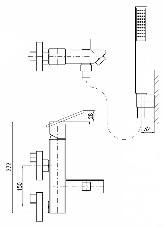 Смеситель для ванны Rav Slezak Loira LR554.5/1