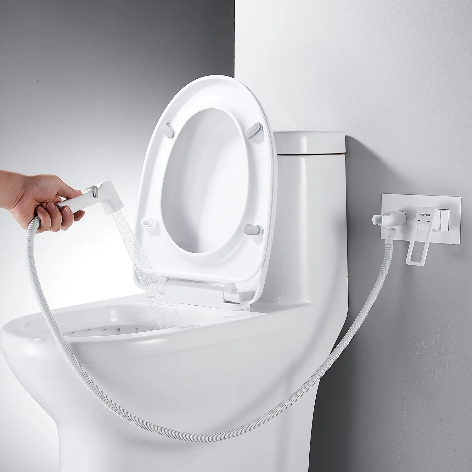 Гигиенический душ со смесителем Shevanik S6805C, белый