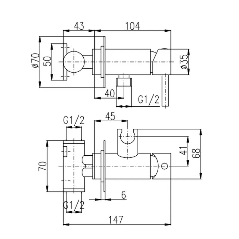 Гигиенический душ со смесителем Rav Slezak Seina SE843, хром
