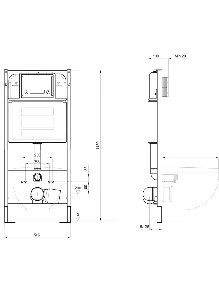 SET AQUATEK АЛЬТАИР cm-050 4в1 (рама AQUATEK INS-0000025 +крепление KKI-0000002 +кнопка KDI-0000050 +унитаз AQ1980-00 +тонкое сиденье с механиз)