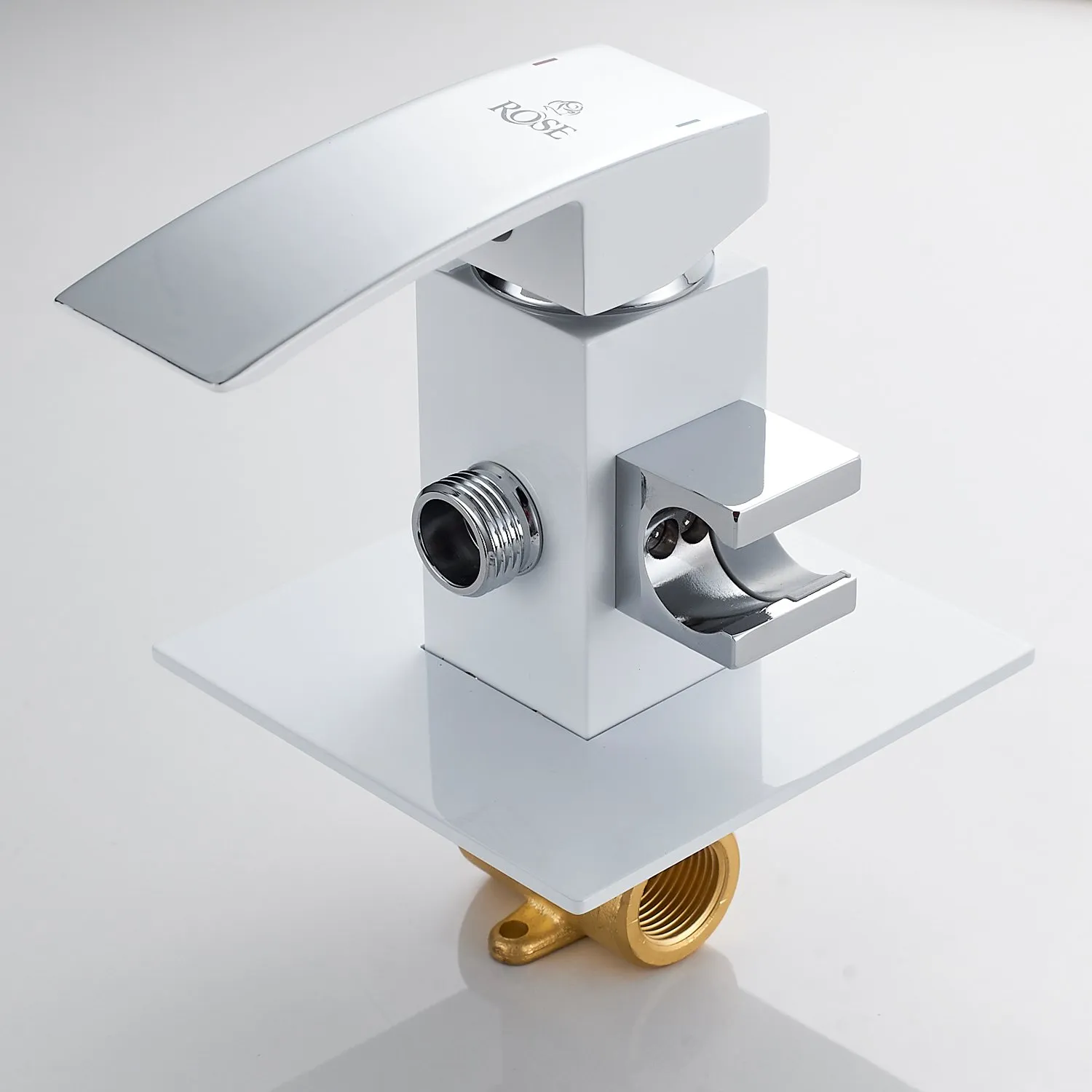 Гигиенический душ со смесителем Rose R1505F-2, белый/хром