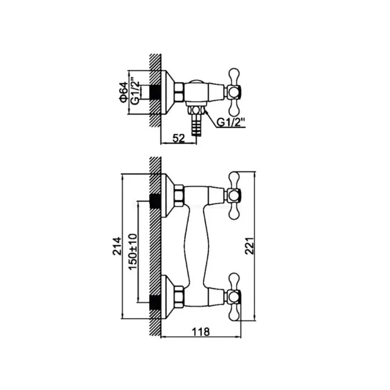 Смеситель для душа D-Lin D160810, хром