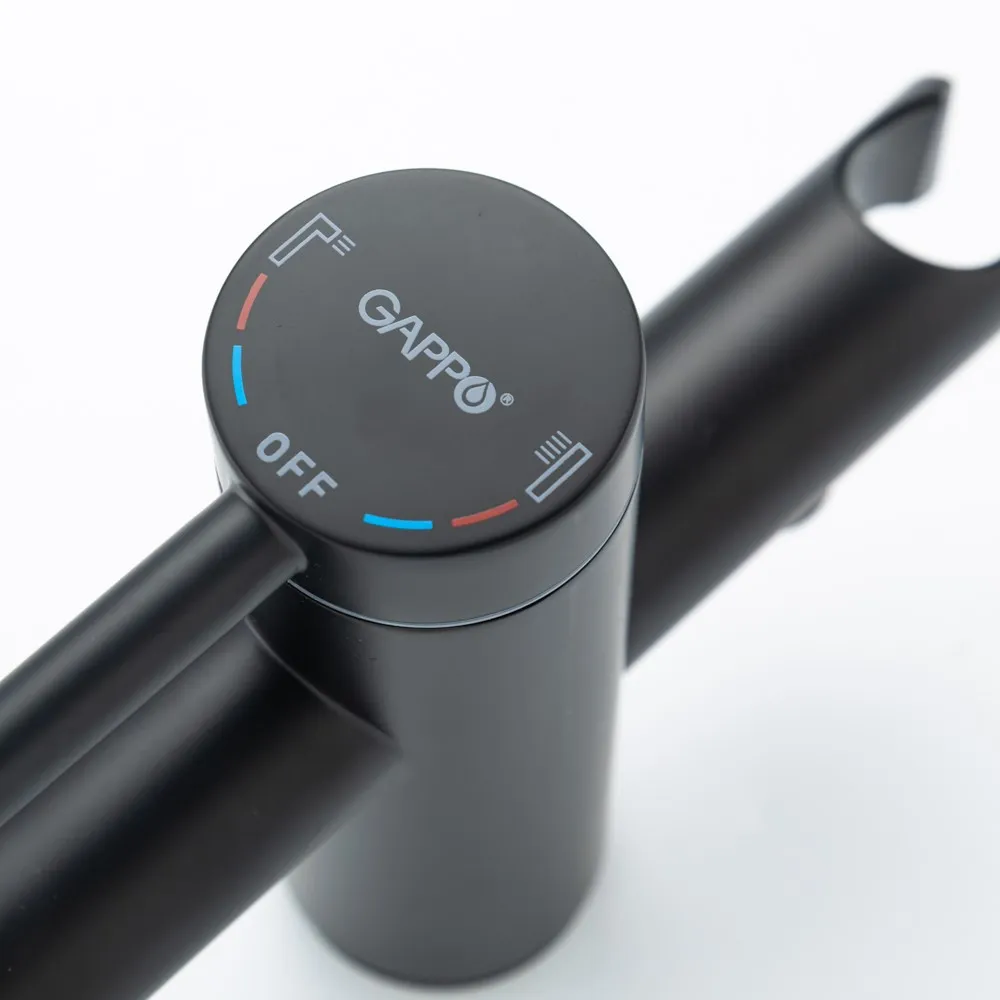 Смеситель для ванны напольный GAPPO G3006-6, черный