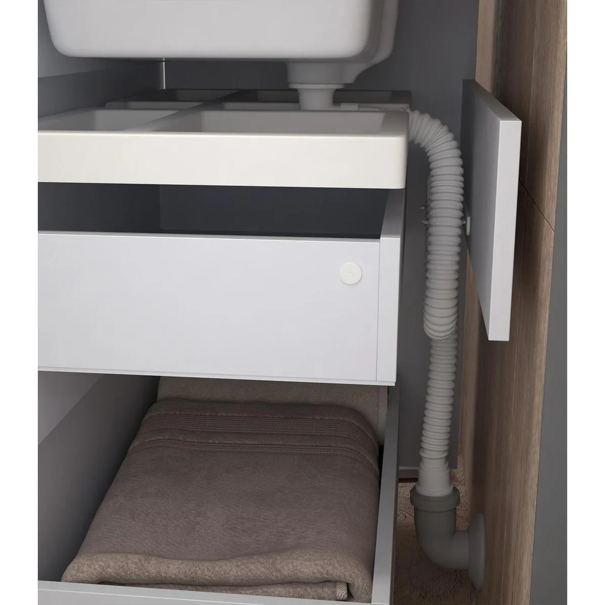 Тумба с раковиной подвесная VIGO Grani 028 белый, 50 см