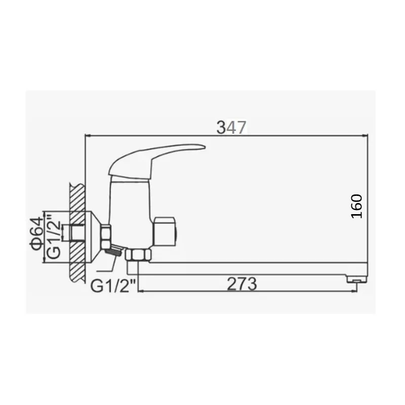 Смеситель для ванны D-Lin D146409-8, хром
