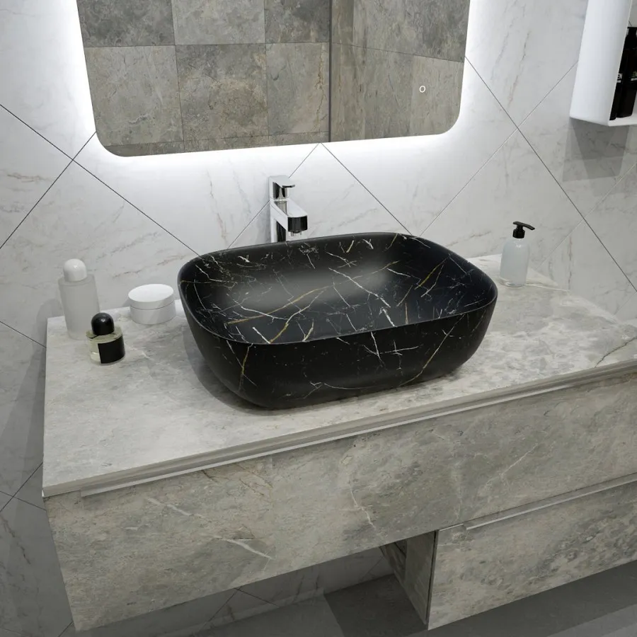 Раковина чаша Maretti FL13NS25-560MR, черный мрамор