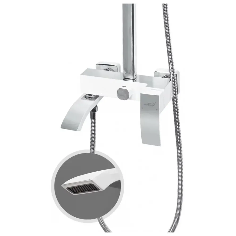 Душевая система Hansberge H5077W1, белый/хром